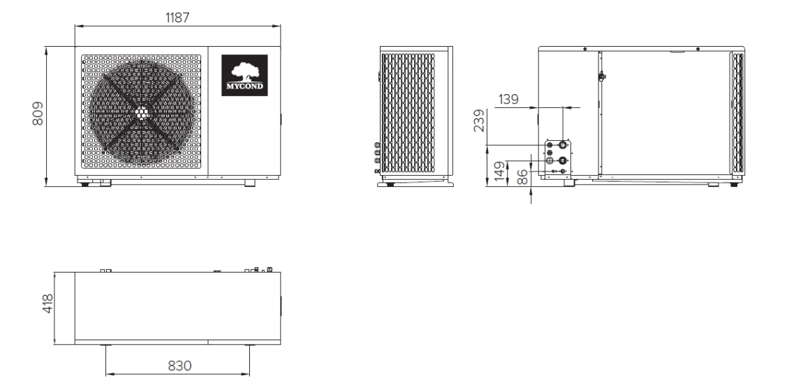 Mycond BeeEco Overall dimensions - 1