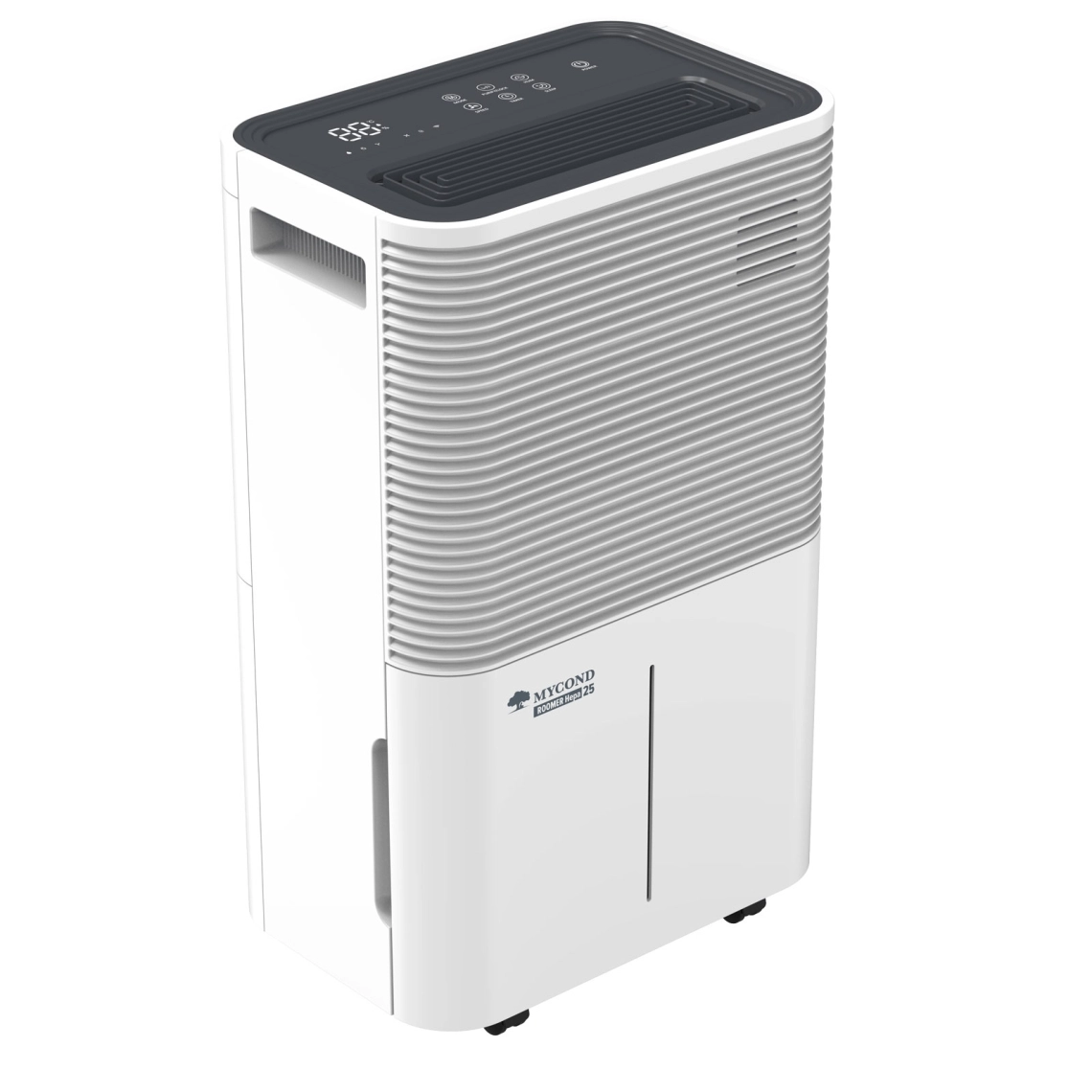 MyCond Roomer Hepa 25 series dehumidifier with UV lamp enhancement.