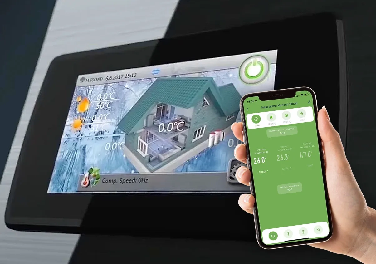 Table of contents for MYCOND heat pumps page.